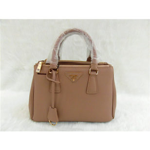 Beige Saffiano Leather Classic Handbag