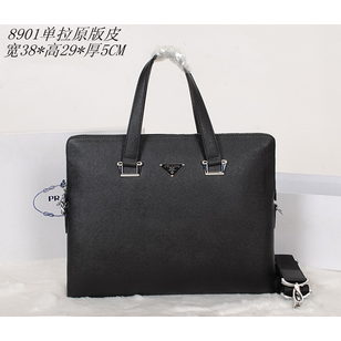 Black saffiano leather briefcase