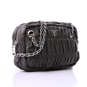 Ruched Nappa Leather Bauletto Bag