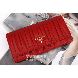 Rumple Lamb Skin Leather Long Wallet