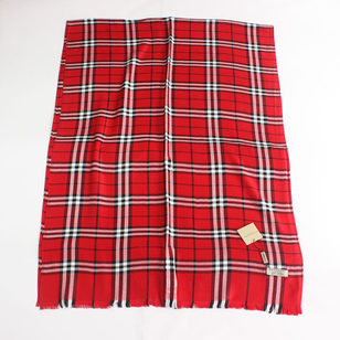 Cotton Fabric Red Check Pattern Scarf