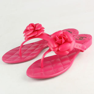 Fuschia Camellia Fuschia Flat Flip Flop