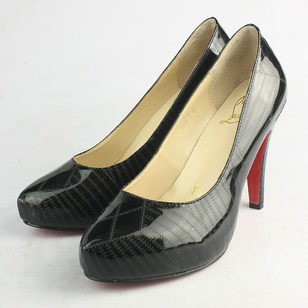 Black Patent Leather  Stitching Patterns  Platform Pump