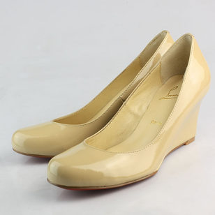 Nude Patent Leather Wedge Pump