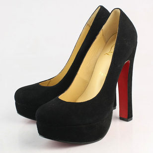 Black Suede Leather Platform Pump