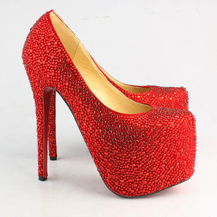 Red Crystal Red Sole Ultra High Platform Pump