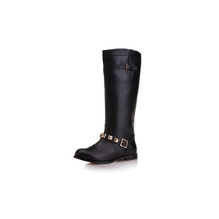 Black Leather Rivet Boots