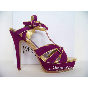 Purple Suede Leather Sandal