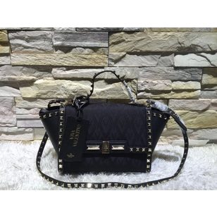 Jacquard rockstuds flap shoulder bag