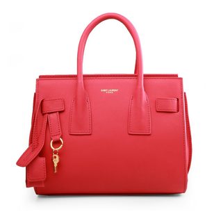 Red leather handle bag