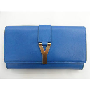 Blue Leather Clutch