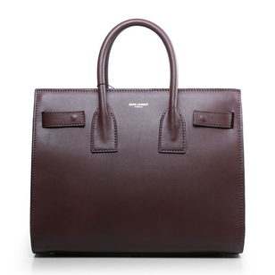 Claret leather handle bag