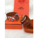 Hermes Light gold Coffee leather belt bracelet