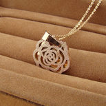 Chanel Rose Gold Camellia Pendant Necklace