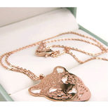 Cartier Rose Gold Finish Leopard Head Cutout Pendant Necklace