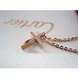 Cartier Rose Gold Small Cross Charm Necklace