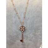 Others Rose gold finish key pendant necklace