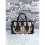 Burberry Horse check original leather lock handle bag