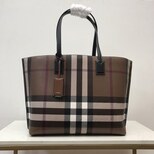 Burberry Medium Check Tote Dark Birch Brown