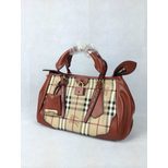 Burberry Coating canvas leather satchel handle bag