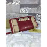 Burberry Card slot leather trim zippy wallet