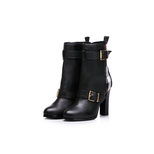 Burberry Leather buckle strap short boots