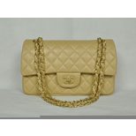 Chanel 2.55 Classic Flap Bag Lamb Skin Leather(Dold)