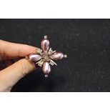 Chanel Pink pearls brooch