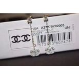 Chanel rhinestone mini double C pendant long earrings