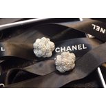 Chanel Rhinestone camellia earrings