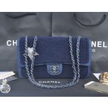 Chanel Dallas fashion show denim lamb wools flap bag