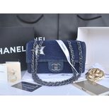 Chanel Dallas fashion show denim lamb wools small flap bag