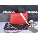 Chanel Red leather flap bag