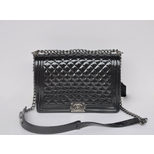 Chanel Ley Boy Quilting Patent Leather Flap Bag