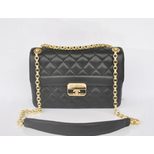 Chanel Black lamb skin leather flap bag