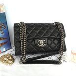 Chanel Beige lamb skin leather flap chain shoulder bag