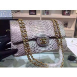 Chanel real python leather flap bag