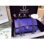 Chanel Blue real python leather flap bag