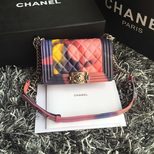 Chanel IMPORTED PRINTED LAMBSKIN BOY FLAP BAG