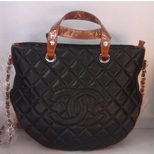 Chanel Lamb Skin Leather Quilting Handle Bag