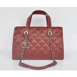 Chanel Dark red caviar leather handle bag