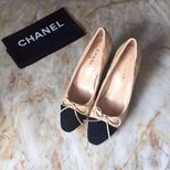 Chanel Quilting calfskin leather bow-tie pump