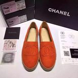 Chanel orange suede leather espadrilles loafers