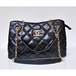 Chanel Black Quilting Lamb Skin Leather Chain Shoulder Bag