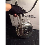 Chanel Metallic silver chian wine bottle