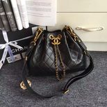 Chanel top grade calfskin leather drawstring shoulder bag