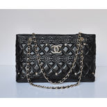 Chanel Black Quilting Lamb Skin Leather Chain Shoulder Tote