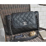 Chanel Caviar leather flap shopper tote