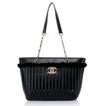 Chanel Lamb skin leather metal chain tote