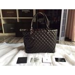 Chanel Original lamb skin leather real snake leather tote bag